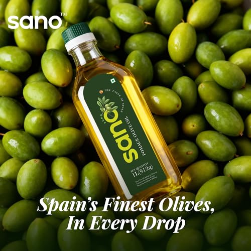 Image of sano Pomace Olive Oil 5L Ideal for Frying, Roasting & Sauteing Rich Neutral Flavour & High Smoke Point Versatile Edible Cooking Oil for Indian Cuisine