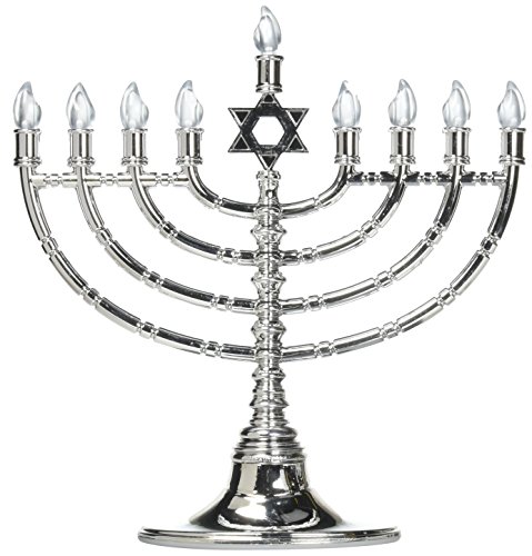 Rite Lite LTD JRN 210 Silvertone Low Voltage Led Menorah, 1 EA