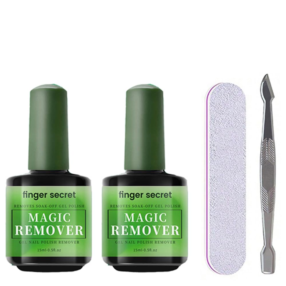 Gel Nail Polish Remover,Professional Gel Polish Remover for Nails,Gel Remover Quick Easy Polish Remover UV/LED Gel Polsih In 2-3 Mins (1set, Gel