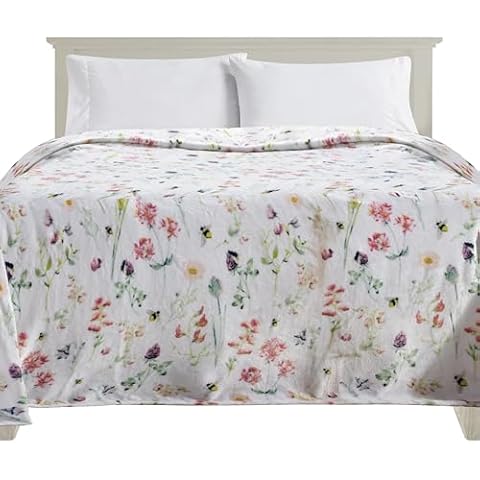 Elegant Comfort King Size Floral Fleece Blanket Cover