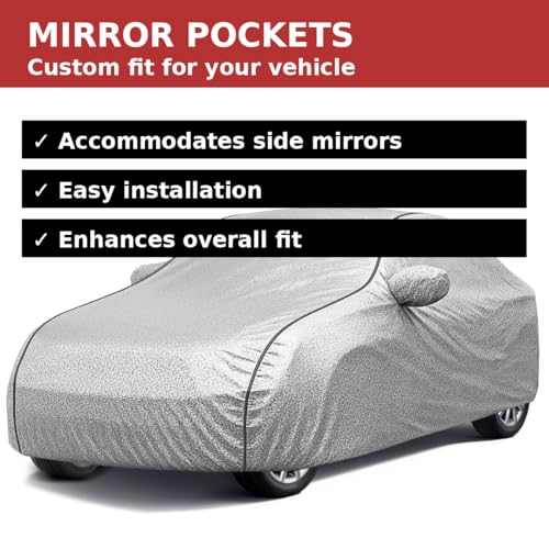 Image of Boo-Bee Smart 100% Waterproof Car Body Cover for Vento Cover (All Models) with Mirror Pockets | Triple Stitched, Elastic, Custom Fit, Heat Resistant, Anti-Dust, All-Weather Cover - Silver Series