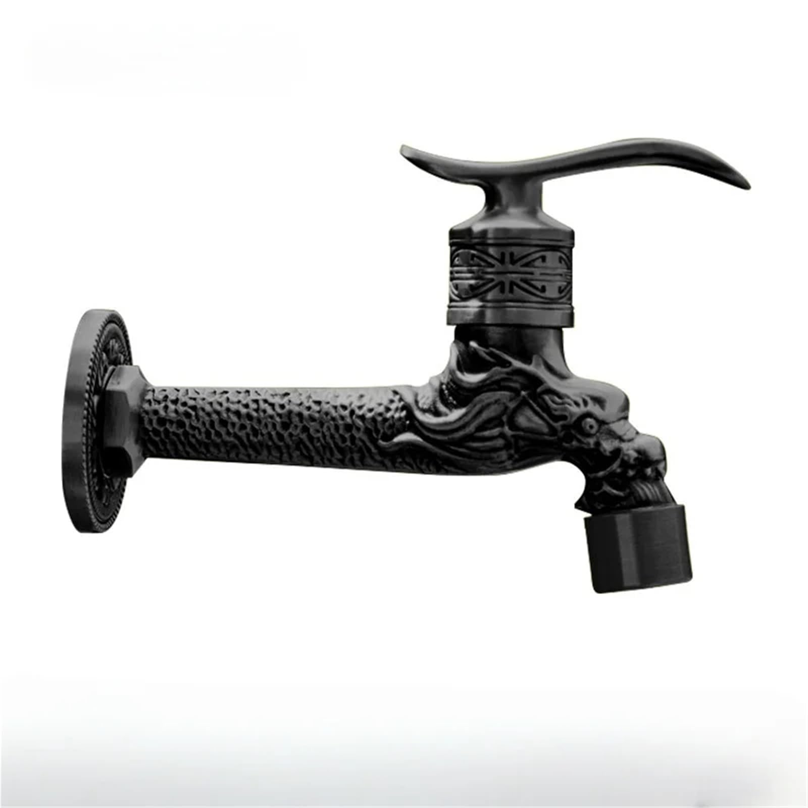 Outside Tap Bibcocks Faucet Washing Machince Garden Tap Brass Dragon Mop Outdoor Cold(Tall C)