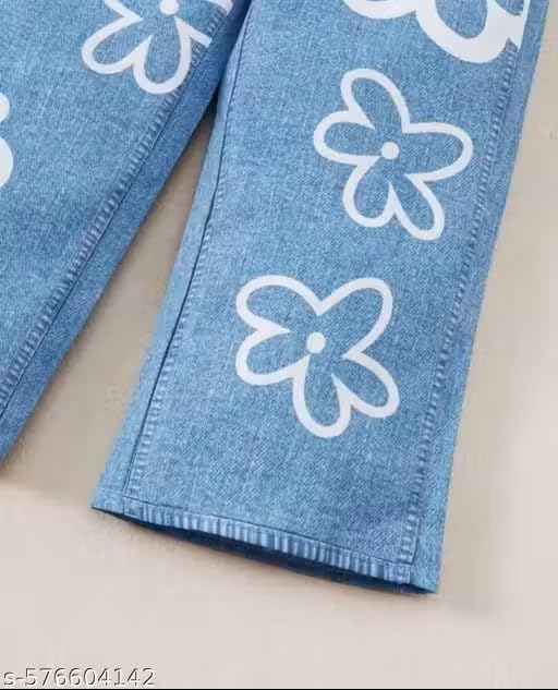 Image of Summer Cotton dress for kids and childs|||S,E,A,Blue jeans and top,B