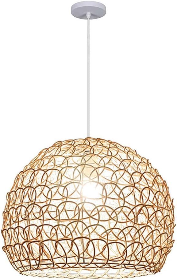 Lustre en rotin beige pour salon et chambre luminaire naturel