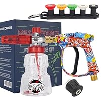 BEAR FORCE Hochdruckreiniger-Spritzpistole M22-ID14MM mit 1/4 Zoll-Schnellkupplung Schnellanschluss Schneeschaumlanze1L, für Hochdruckreiniger Kär-cher K2, K3, K4, K5, K6, K7, zur Autowäsche