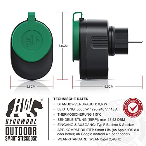 CSL - WLAN outdoor stopcontact - voor buiten - WiFi Smart Socket schakelbaar - compatibel met Android Apple iOS… - Image 3