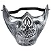 Produktbild Cosanter Halloween Totenkopf-Muster Horror Maske Halbe Gesichtsschutz für Cosplay Party 15x19cm, Retro Silber