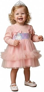 A.T.U.N. (ALL THINGS UBER NICE) Baby Girls Cotton Winter Dress | Soft Warm Full Sleeve Party Dress with Cute Detailing | C... Price In India