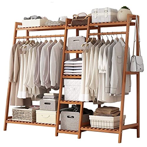 Perchero de Pie, Perchero de Estilo Industrial con 9 Estante y Varilla Doble, Alta Capacidad de Almacenamiento, para Dormitorio Pasillo Salón, Carga 100kg, Marrón Vintage 160cm Cover