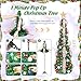 HUUIDY 5 FT Collapsible Pop Up Christmas Tree, Pre Lit Pencil Christmas Tree with Multi Color Change Lights and DIY 63 Ornaments, Pre Decorated Artificial Tree with Xmas Decor Home Indoor Party