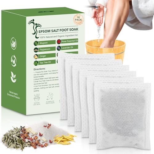 Epsom Salt Foot Soak, 10Pack Tea Tree Oil and Lavender