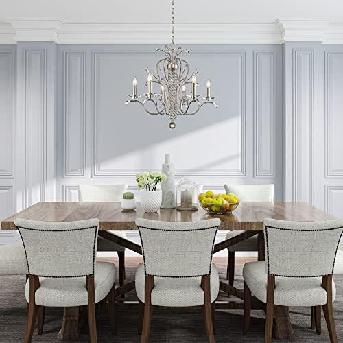 Livex Lighting 51006-91 Serafina 6-Light Chandelier, Brushed Nickel by Livex - Used condition - Image 7