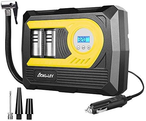 Tire Inflator, Tire Pumps for Automobiles-Portable Air Compressor 12V DC 100 PSI - Auto Shutoff- Digital Display
