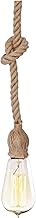 Bel Air Home - Vintage hemp rope pendant lamp for indoor use - Metal base - Ideal for restaurants, dining rooms, living rooms and bedrooms - 1xE-27 100x10 CM
