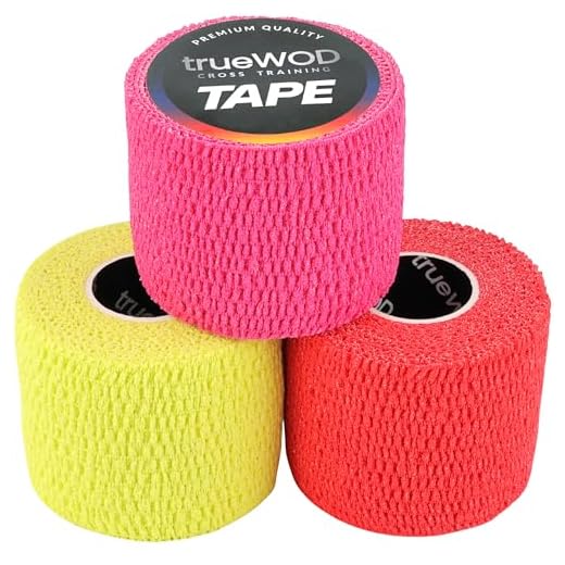 trueWOD Tape Crossfit Dedos Cinta Adhesiva Flexible Hook Grip Tape Athletic Esparadrapo Deportivo Accesorios Crossfit Mujer Hombre Halterofilia - 3 Rollos de 4.5m x 5cm