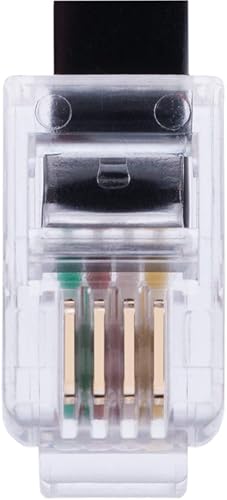 Miniatura 4 de Cable RJ10 para teléfono, cable rizado con resorte, espiral de 10 pies, compatible con teléfonos fijosIP BT, AT&T, Cisco, NEC, ROLM, ITT, TI (negro)