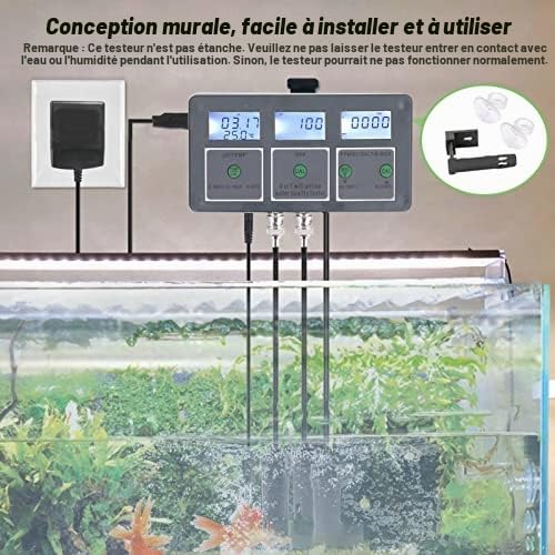 Fockety Testeur de qualité d'eau, 8 en 1 S.G PH EC Salt ORP TDS CF Temp Meter WiFi Online Digital Water Tester, Mobile App Monitoring 0.01 Resolution PH Meter for Spas Aquariums