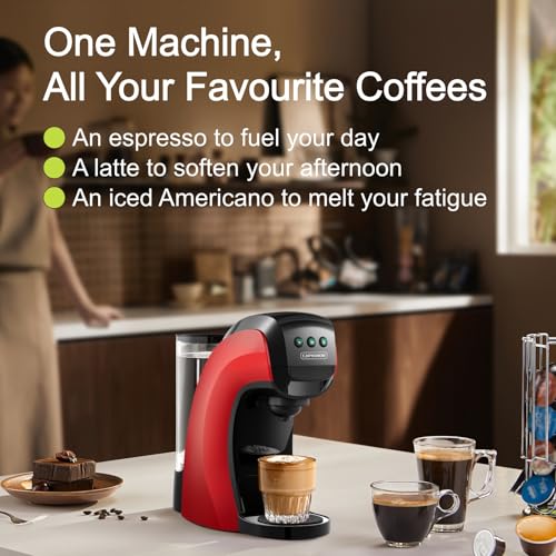 Image of Warriors1 4-in-1 Coffee Maker & Espresso Machine for Pods & Ground, 20 Bar | Fits K Cup /Nespresso /Dolce Gusto Pods /Ground, 3 Cup Sizes & Custom Vol /Temp, 5.3 inch W for Kitchen /Office /Dorm, Durable PA66+GF
