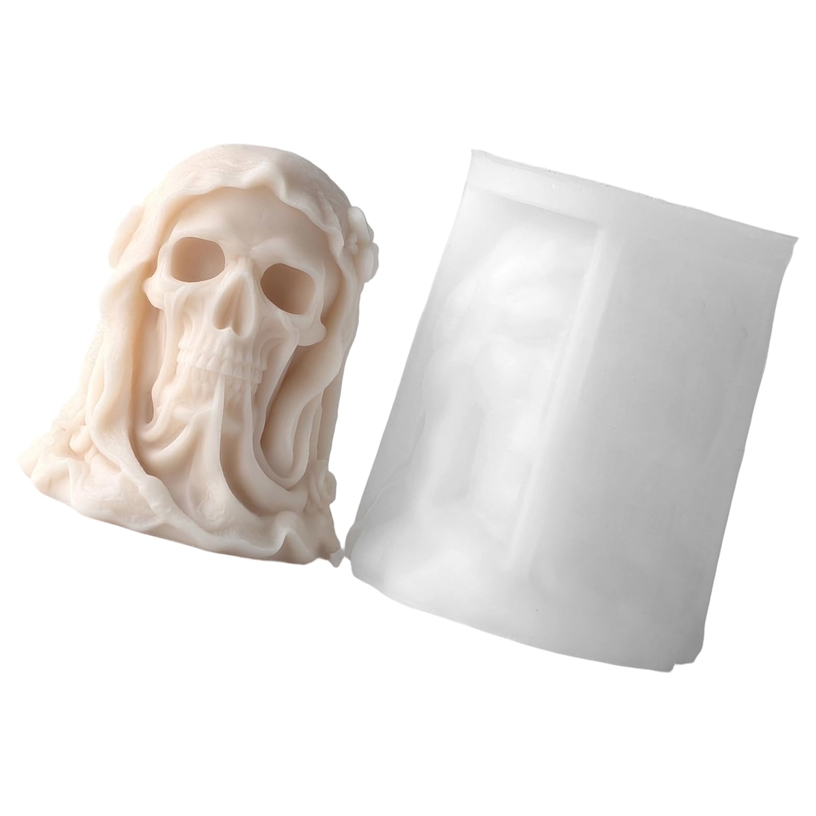 Whoasyst Skull Head Shaped Silicone Mold Food Grade for Scented Soap Crafting Easily Release Design Decorative Soap Mold