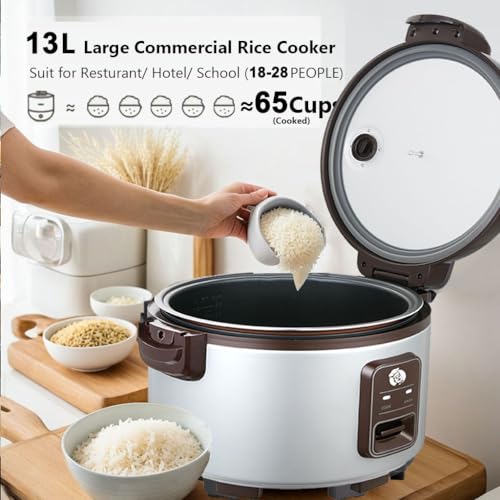Cazachef 13L COMMERCIAL RICE COOKER 13.8 Qt Large Commercial Rice Cooker 65 Cups Cooked 32 Cups Uncooked Rice Commercial Electiric Rice Warmer thumb #6