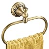 Flybath Oval Towel Ring Antique Brass Exquisite Pattern Carving Hanger Hand Towel Holder for Bathroom Kitchen Accessories Wall Mounted Brushed Bronze