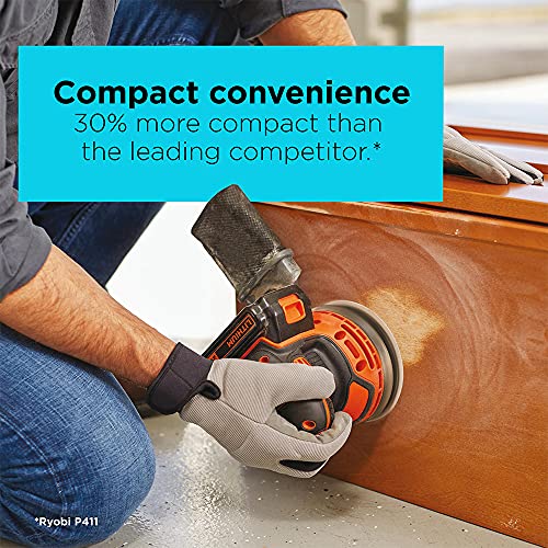BLACK+DECKER 20V MAX Orbital Sander, Cordless, 12,000 OPM, 2 Sandpaper