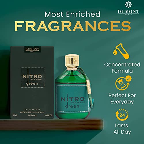 Dumont DM-0013 Nitro Green - Eau De Parfum - 3.4Oz - Luxury Perfume For Men - Woody, Floral, Fruity & Masculine Fragrance - Long Lasting Cologne Mist & Body Spray thumb #1