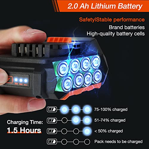 ZHANGTAOLF 20V Batteriekettensäge Hand Elektrische Kettensäge Mini-Kettensäge mit Zwei Batterien 20V 2.0AH… – Bild 5