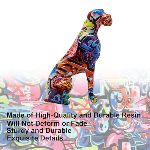 Estatua de perro graffiti, escultura abstracta para decoración miniatura 3