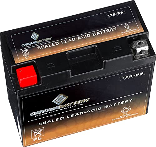 Chrome Battery 12B-Bs Maintenance Free Replacement Battery For Motorcycle And Scooter: 12 Volts, 1 Amps, 10Ah, Nut And Bolt (T3) Terminal #TOP7