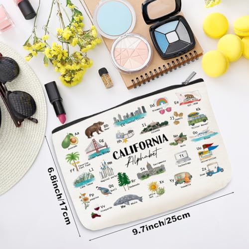 California Alphabet Cosmetic Bag Makeup Bag California Lovers Gift California Travel Souvenir Merch Vacation Friendship Gifts for Women California Lovers Girls Trip Gifts Favors Christmas Birthday2