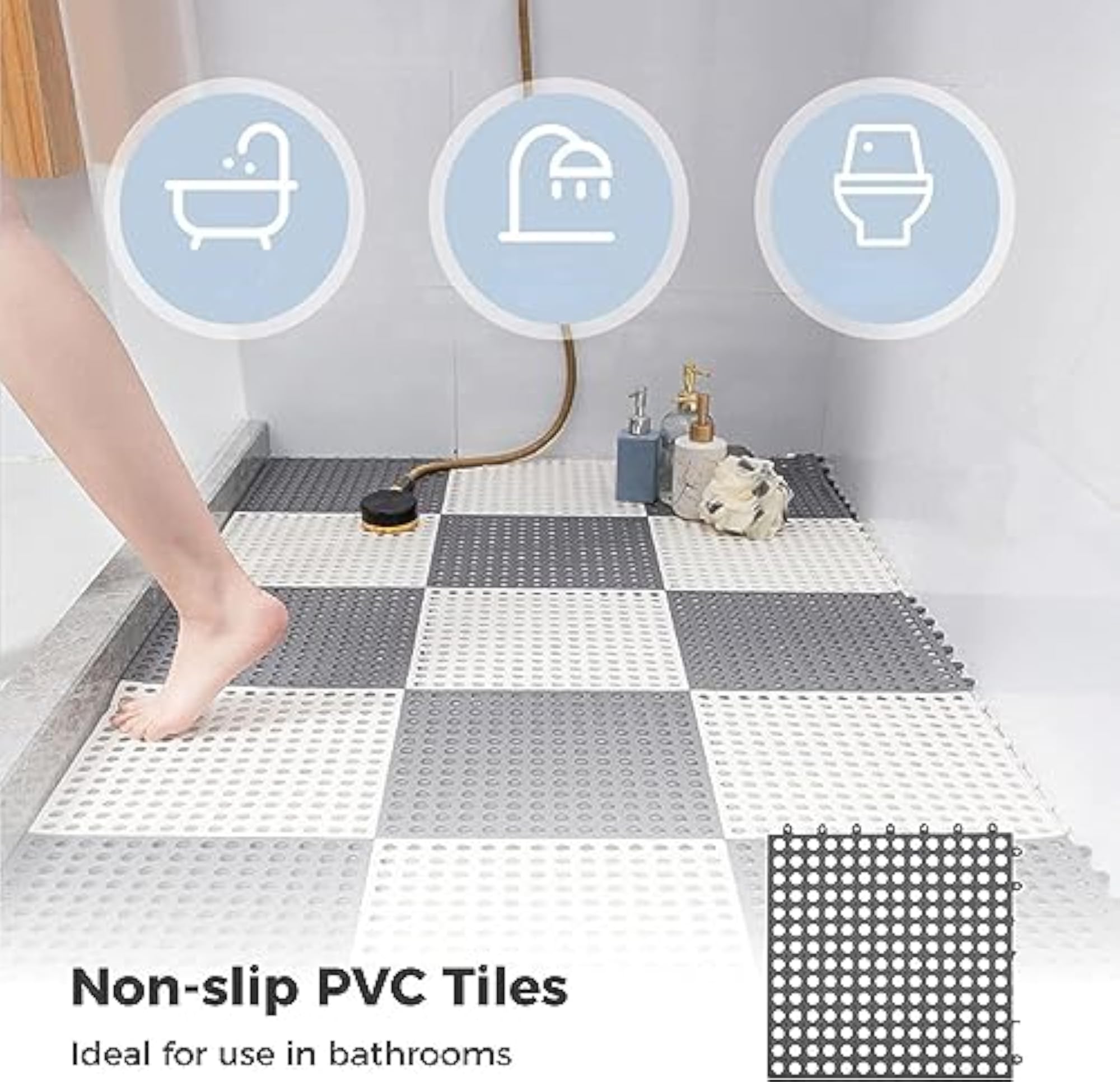 Interlocking Non-Slip Drainage Tile Rubber Floor Mat