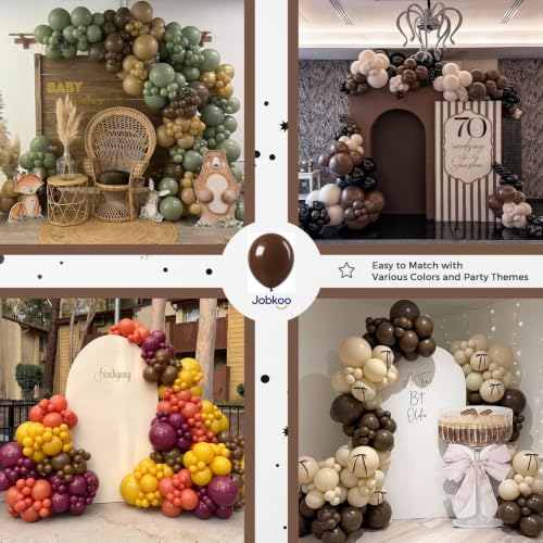 Image of Jobkoo Brown Balloons 12 Inch, Dark Brown Coffee Neutral Latex Balloon