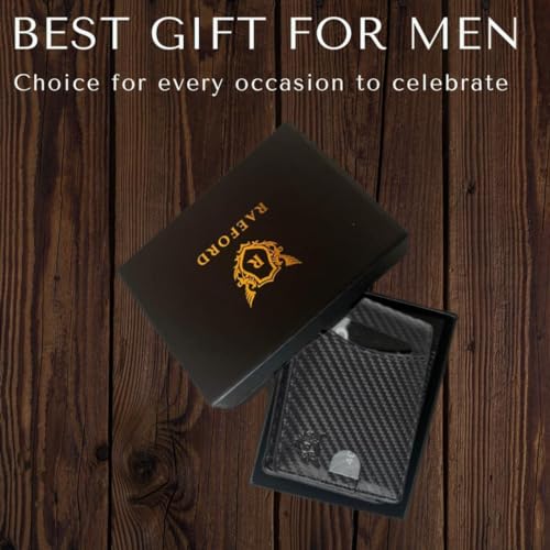 Slim RFID-Blocking Genuine Leather Minimalist Front Pocket Wallet for Men with Money Clip & ID Window - Travel Friendly and Durable - Gift Box Included (Carbon Fiber Black)4