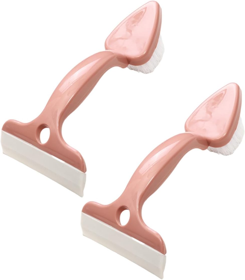 Double Headed Tile Cleaning Tool 2Pcs Plastic Floor Scraper Brush