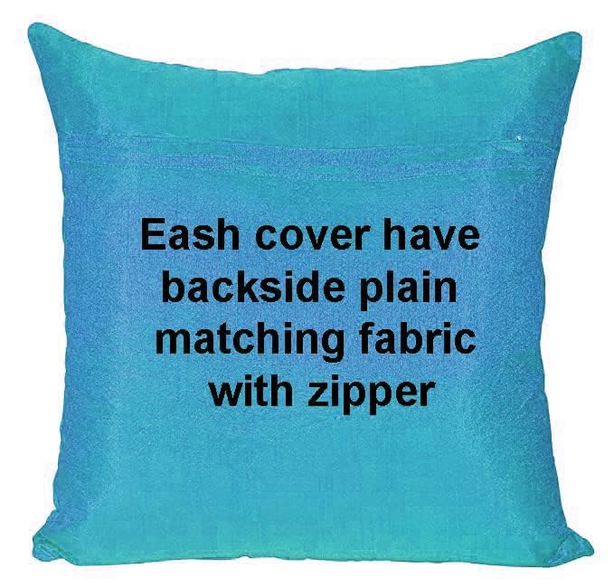 Image of Pink Parrot- Art Silk Multi Colour-Cushion Cover with Zipper 12x12 inch-Set of 5 pcs