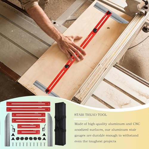 Teksome Stair Tread Measuring Tool | Adjustable Stair Tread Jig for Measuring - Sturdy Stair Template Measuring Tool for Layout Shelf, Drywall and Partitions - Image 9