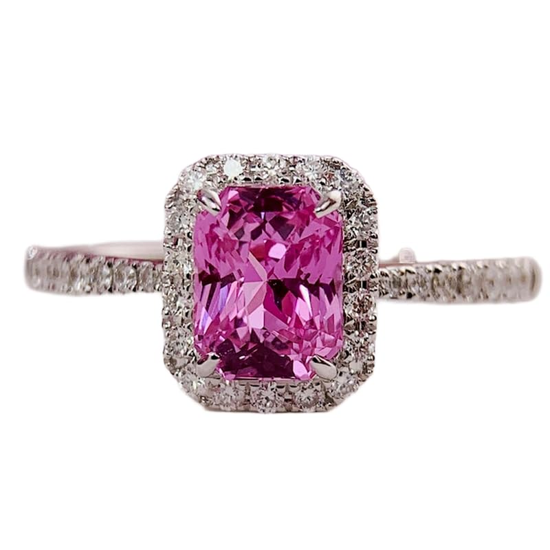 Bague éternité saphir rose et argent pour sublimer vos tenues quotidiennes