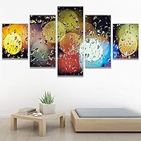 SIGNWIN 5 Panel Canvas Wall Art Abstract Brushstroke Closeup Digital Art Modern Artwork for Home Decorations Ready to Hang - 60