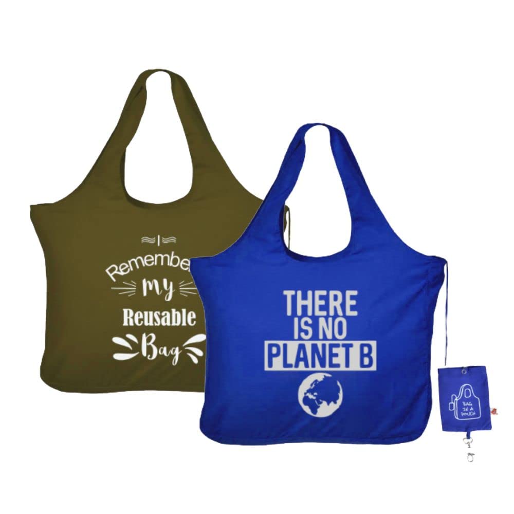 Foldable Reusable Polyester Bags for Shopping and Daily Essentials | Stylish Designer Tote and Shopper Bag | Compact, Lightweight, and Eco-Friendly with 12Kg Capacity