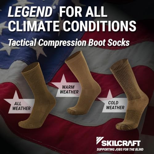 LEGEND Compression Tactical Mid-Calf Boot Socks - Warm Weather Moisture Wicking Nylon Military Socks3