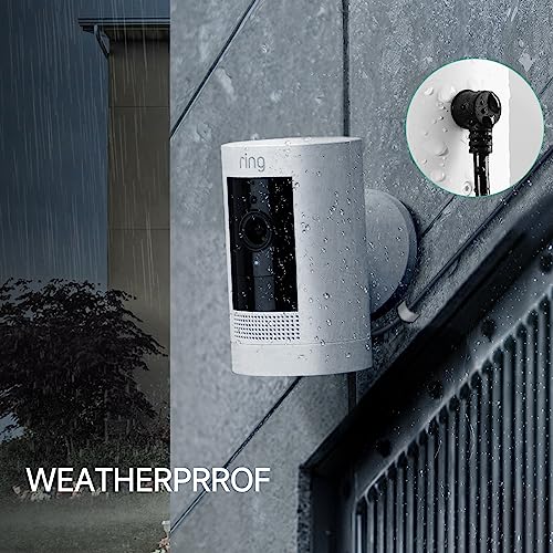 OLAIKE-5m16ft-Charge-Cable-with-DC-Power-Adapter-Compatible-with-Stick-Up-Cam-BatteryPlug-in-3rd-Gen2nd-Gen-Spotlight-Cam-BatteryWeatherproof-Cable-to-Continuously-Charge-Your-CameraBlack