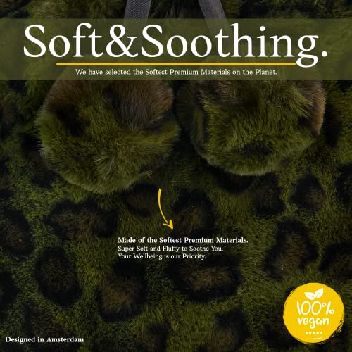 Qomfor Hot Water Bottle with Fluffy Cover - Soft Premium Faux Fur Cover - 1.8L Large Capacity - Hot Water Bag for Cosy Nights, Pain Relief, Back, Neck and Shoulders - Great Gift - Crocodile Green - Image 3