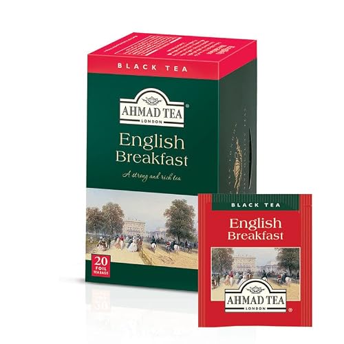 Ahmad Tea English Breakfast Tea - 1.4oz (20 Tea Bags) - Rich and Flavorful Blend of Black Tea Leaves