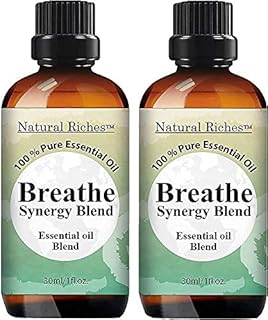 Natural Riches Breathe Essential Oil Blend Breathe Easy with Peppermint Eucalyptus Tea Tree Lemon Cardamom Pine Needle Ess...