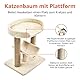 Amazon Basics Katzenbaum mit Plattform, 1 Stück, 45,7 x 35,6 x 55,9 cm, Beige