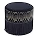 Paris Prix - Pouf Rond à Franges Cleopatra 41cm Noir