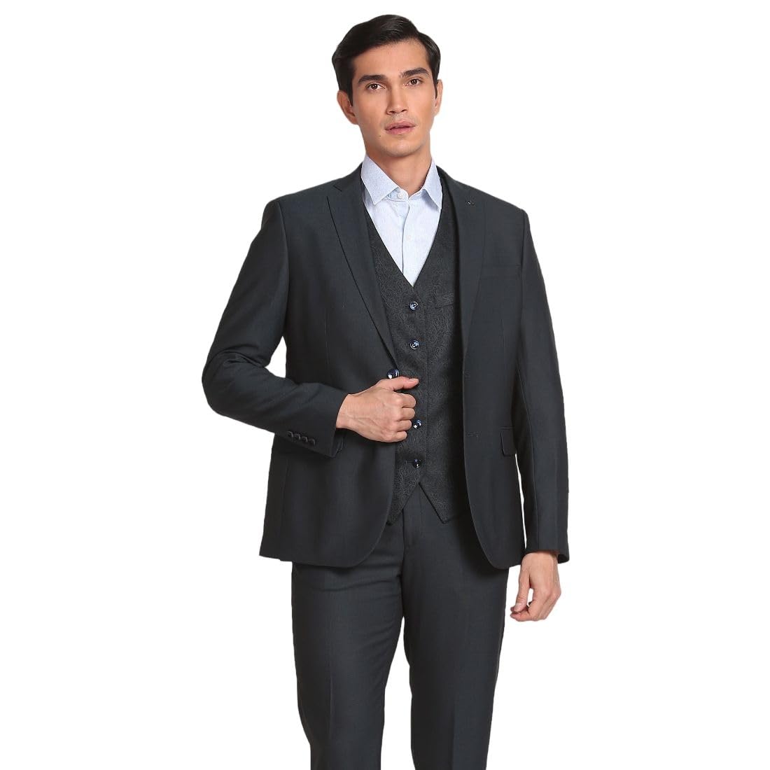 arrow Reversible Waist Coat Tailored fit Three Piece Suit-picture-22