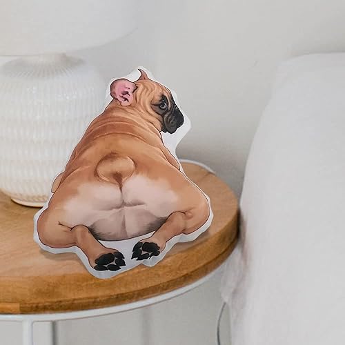 Miniatura 5 de WIRESTER Almohada de terciopelo suave de 9.84 pulgadas, almohada de sofá, cojín decorativo para oficina en casa, Boston Terrier perro acostado