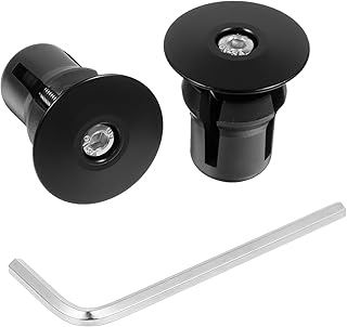 自転車ハンドルバーエンドキャップ、自転車ハンドルバーエンドプラグ アルミニウム合金ハンドルグリップバーエンドプラグ 拡張調節可能なロックキャップ バイクアクセサリー ほとんどの自転車マウンテン/ロードバイク、ブラック